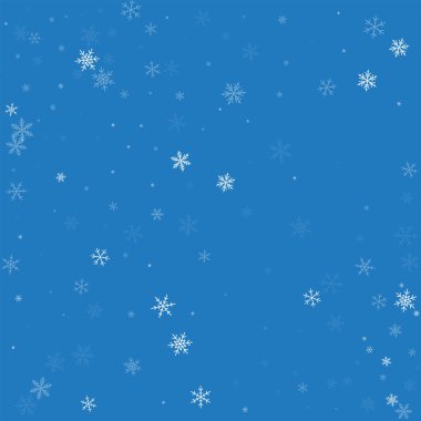 Seyrek kar yağışı dağılım deseni üzerinde mavi arka plan vektör çizim