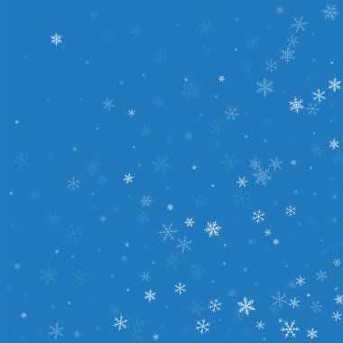 Seyrek kar yağışı soyut mavi arka plan vektör çizim üzerinde rasgele dağılım
