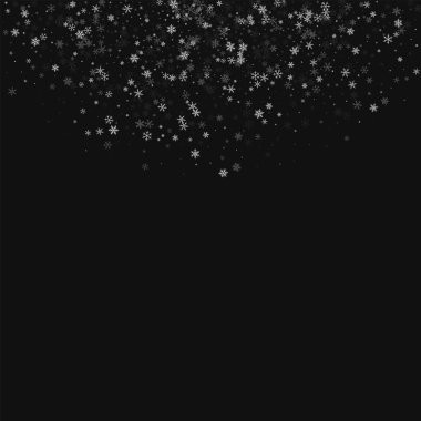 Siyah arka planda vektör çizim güzel kar yağışı üst yarım daire