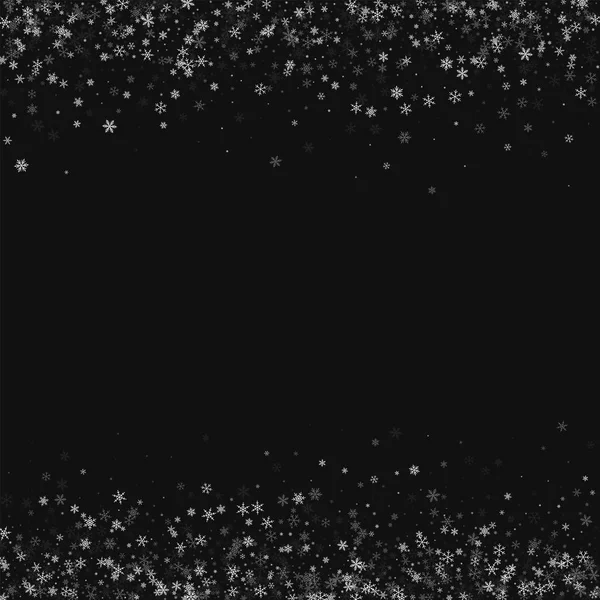 Belles chutes de neige Frontières sur fond noir Illustration vectorielle — Image vectorielle