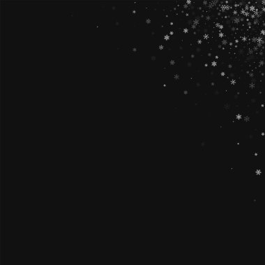 Güzel kar yağışı sağ üst degrade siyah arka planda vektör çizim
