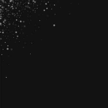 Siyah arka plan vektör çizim güzel kar yağışı sol sağ köşede