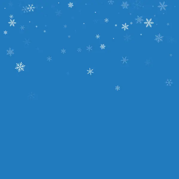 Rzadkie opady śniegu Scatter top gradientu na niebieskim tle ilustracja wektorowa — Wektor stockowy