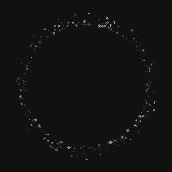 Hermosa nevada Forma redonda sobre fondo negro Vector ilustración — Vector de stock