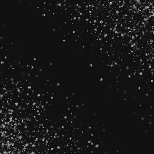 Bella nevicata Astratto caos su sfondo nero Illustrazione vettoriale — Vettoriale Stock