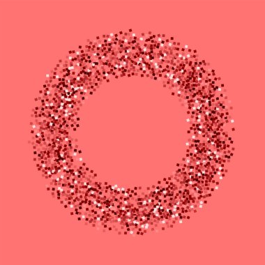 Kırmızı altın parıltı simit şekli üzerinde pembe bir arka plan vektör çizim