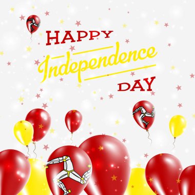 Isle of Man Bağımsızlık günü vatansever tasarım mutlu ülkenin ulusal renklerde balonlar