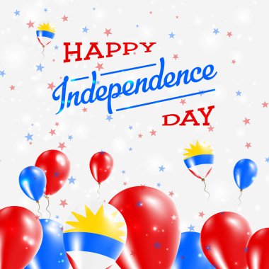 Antigua ve Barbuda Bağımsızlık günü vatansever tasarım balonlar içinde ülkenin ulusal renkleri