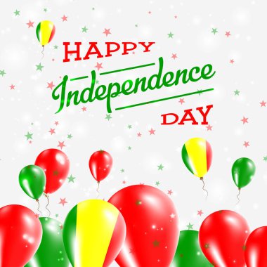 Mali Bağımsızlık günü mutlu ülkenin ulusal renklerde vatansever tasarım balonlar