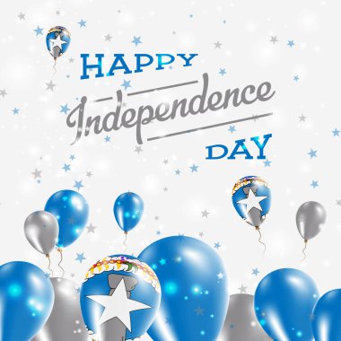 Kuzey Mariana Adaları Bağımsızlık günü vatansever tasarım balonlar içinde ulusal renkleri