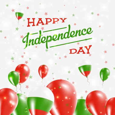 Bulgaristan Bağımsızlık günü mutlu ülkenin ulusal renklerde vatansever tasarım balonlar