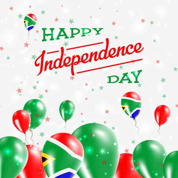 幸せの国の国旗の色で風船の愛国心が強い設計南アフリカ共和国独立記念日 — ストックベクタ
