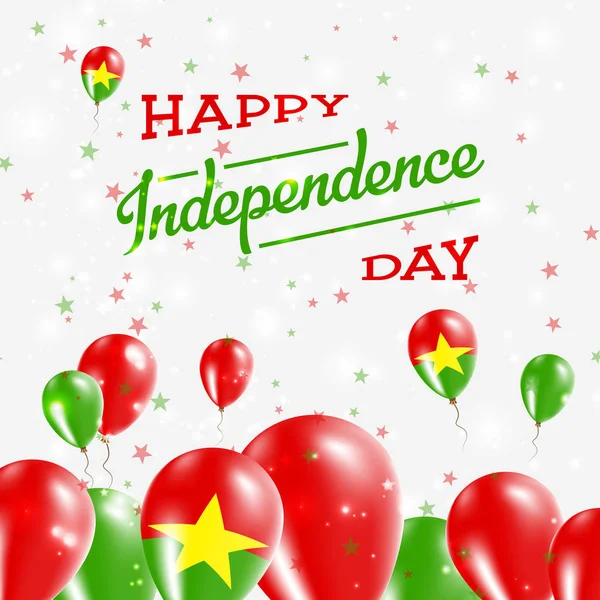 Dia da Independência do Burkina Faso Balões de Design Patriótico em Cores Nacionais do País Feliz — Vetor de Stock