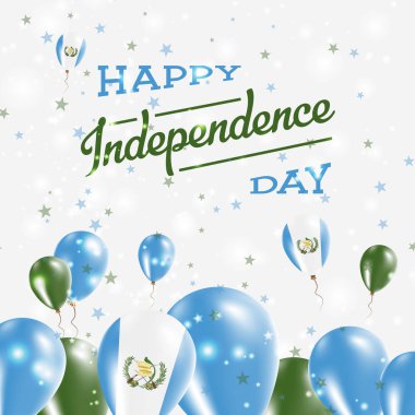 Guatemala Bağımsızlık günü mutlu ülkenin ulusal renklerde vatansever tasarım balonlar