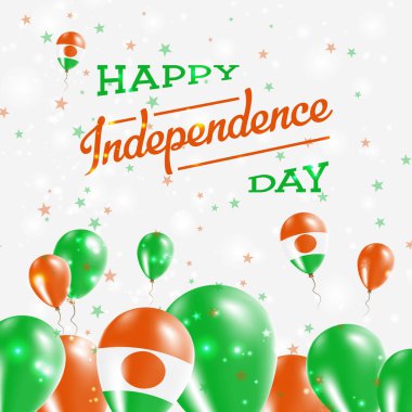 Nijer Bağımsızlık günü mutlu ülkenin ulusal renklerde vatansever tasarım balonlar