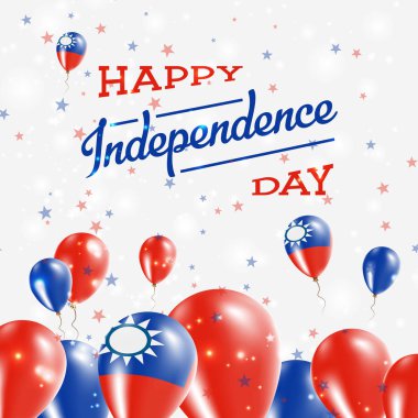Tayvan Cumhuriyeti Çin Bağımsızlık günü vatansever tasarım balonlar içinde ulusal renkler