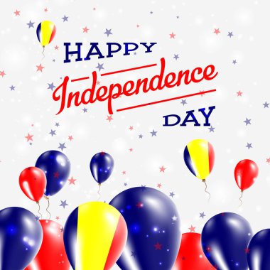 Chad Bağımsızlık günü mutlu ülkenin ulusal renklerde vatansever tasarım balonlar