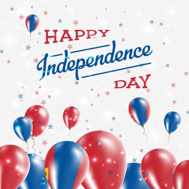 Moğolistan Bağımsızlık günü mutlu ülkenin ulusal renklerde vatansever tasarım balonlar