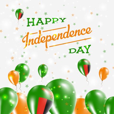 Zambiya Bağımsızlık günü mutlu ülkenin ulusal renklerde vatansever tasarım balonlar