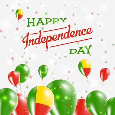 Benin Bağımsızlık günü mutlu ülkenin ulusal renklerde vatansever tasarım balonlar