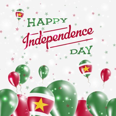 Surinam Bağımsızlık günü mutlu ülkenin ulusal renklerde vatansever tasarım balonlar