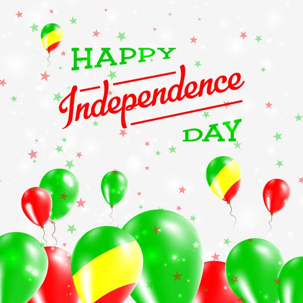 Journée de l'indépendance du Congo Ballons design patriotique dans les couleurs nationales du pays Heureux — Image vectorielle