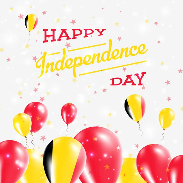 Dag van de onafhankelijkheid van België patriottische Design in de nationale kleuren van het land gelukkig ballonnen — Stockvector