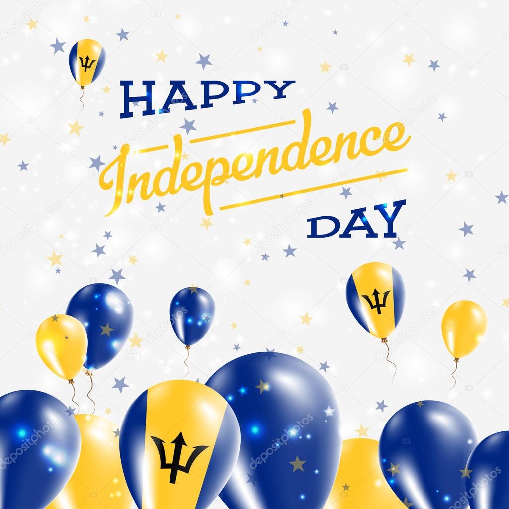 Barbados Independence Day Patriotic Design Balloons in National Colors of the Country Happy