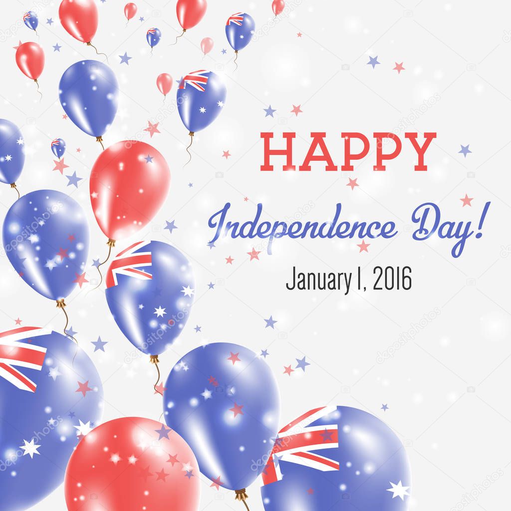 Heard and McDonald Islands Independence Day Greeting Card Flying Balloons in Heard and McDonald
