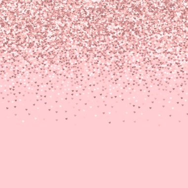 Pembe altın glitter kalpler dağılım üst palepink Sevgililer özgeçmişlerine vektör degrade yapılan