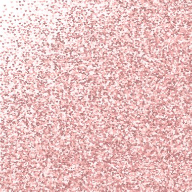 Pembe altın glitter kalpler soyut rasgele dağılım beyaz Sevgililer zemin vektör üzerine yapılmış