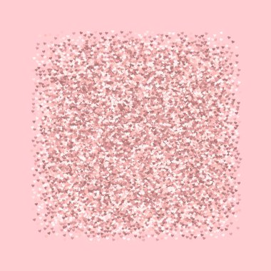 Pembe altın glitter kalpler kare çerçeve palepink Sevgiliye arka plan vektör üzerine yapılmış