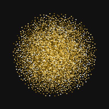 Altın glitter kalpler küre siyah Sevgiliye arka plan vektör çizim üzerinde yapılan