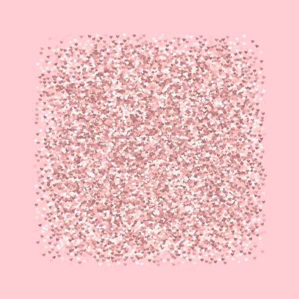 Palepink バレンタイン背景ベクトル心正方形のフレームの作られたピンクの黄金の輝き — ストックベクタ