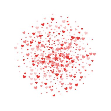 Kırmızı kalpler konfeti küre üzerinde beyaz Sevgiliye arka plan vektör çizim