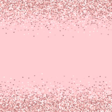Pembe altın glitter kalpler sınırları palepink Sevgiliye arka plan vektör çizim üzerinde yapılmış