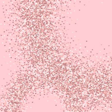 Pembe altın glitter kalpler yapılmış soyut daireler palepink Sevgililer arka planda vektör