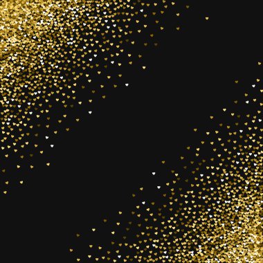 Altın glitter kalpler siyah Sevgiliye arka plan vektör dağılım soyut köşelerinde yapılmış