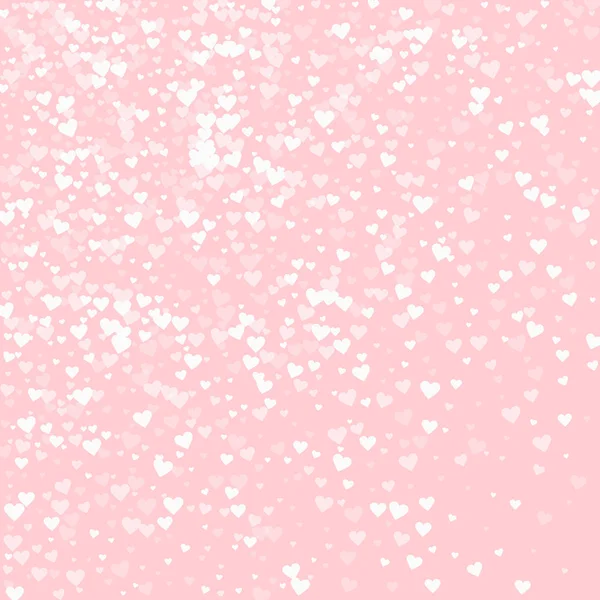 Corazones blancos confeti Abstracto dispersión en el palepink fondo de San Valentín Vector ilustración — Vector de stock