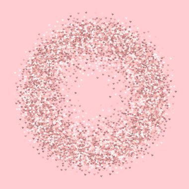 Pembe altın glitter kalpler daire çerçevenin palepink Sevgiliye arka plan vektör üzerinde yapılan