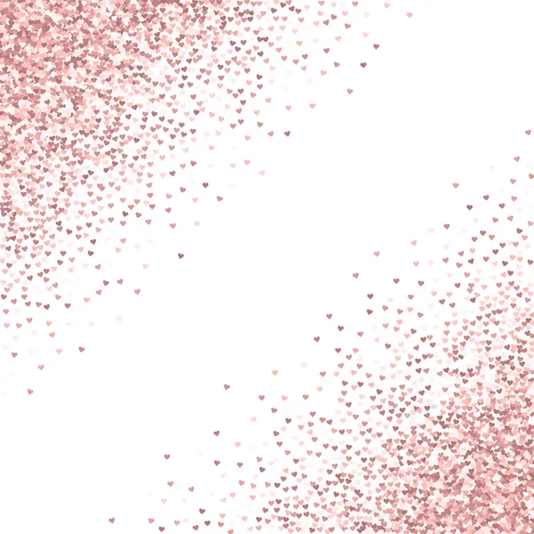 Pembe altın glitter kalpler dağılım soyut köşelerinde beyaz Sevgiliye arka plan vektör yapılmış