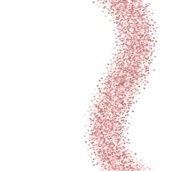 Pembe altın glitter kalpler doğru dalga beyaz Sevgiliye arka plan vektör çizim üzerinde yapılmış