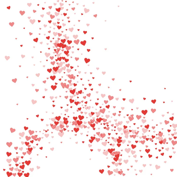 Cœurs rouges confettis Cercles abstraits sur fond blanc Valentin Illustration vectorielle — Image vectorielle