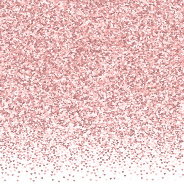 Pembe altın glitter kalpler üst geçişin beyaz Sevgiliye arka plan vektör çizim üzerinde yapılan