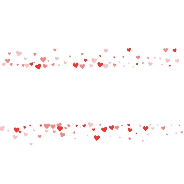红色的心白色情人节背景矢量图上的纸屑散点图线 — 图库矢量图片