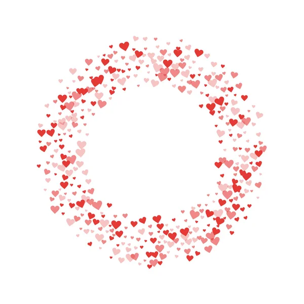 Rote Herzen Konfetti Bagel Form auf weißem Valentinshintergrund Vektor Illustration — Stockvektor