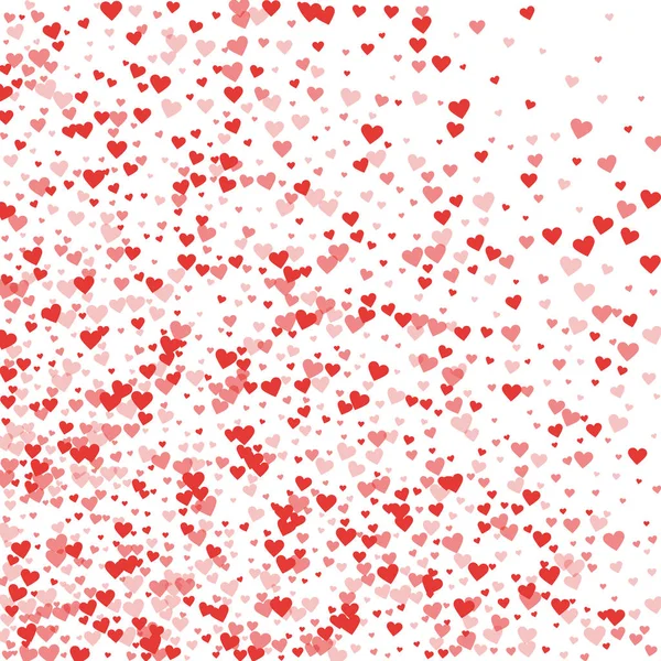 Red hearts confetti Abstract mess on white valentine background Vector illustration — Stock Vector