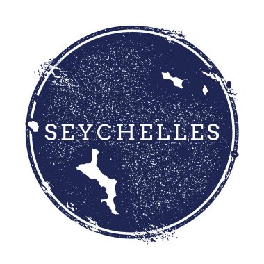 Seyşeller vektör harita Grunge lastik damga adı ve ada vektör çizim Can Haritası
