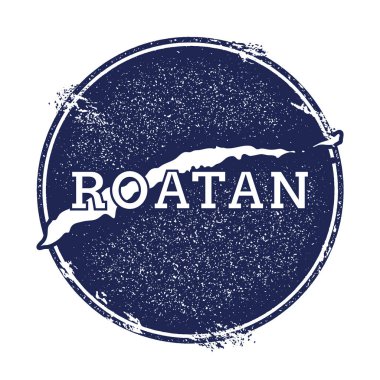 Roatan vektör harita Grunge lastik damga adı ve ada vektör çizim Haritası olabilir