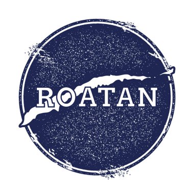 Roatan vector map Grunge rubber stamp with the name and map of island vector illustration Can be clipart